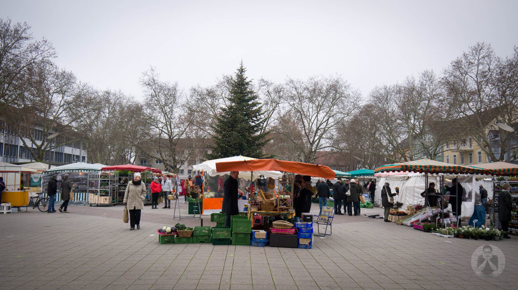 Flea market in the town square