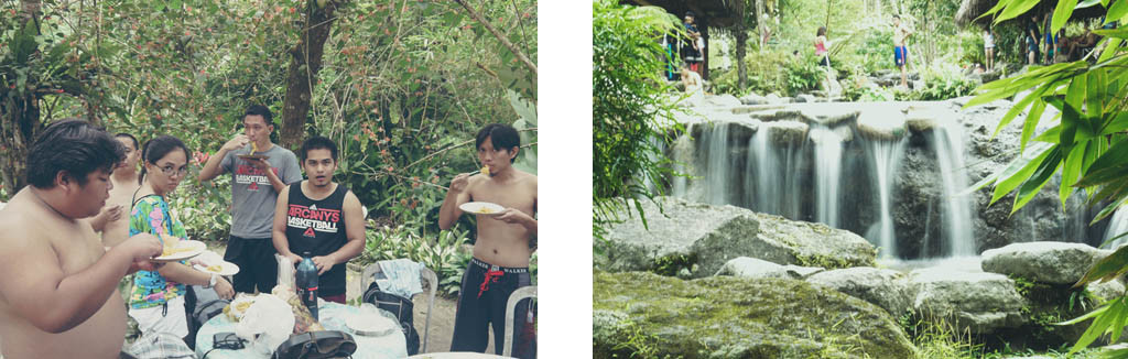 (Left) What you lookin’ at? – Mariz. (Right) Mini-waterfalls at The Forest Camp