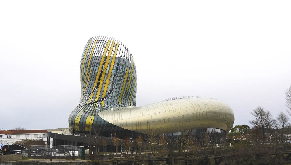 Cité du Vin - a museum as well as a place of exhibitions, shows, movie projections and academic seminars on the theme of wine