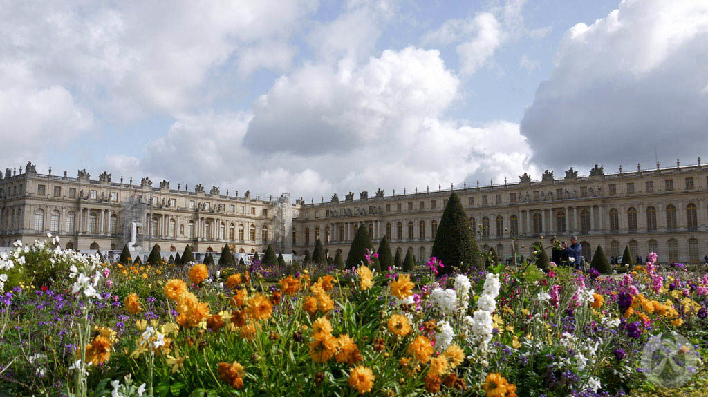 Flowers with palace as background