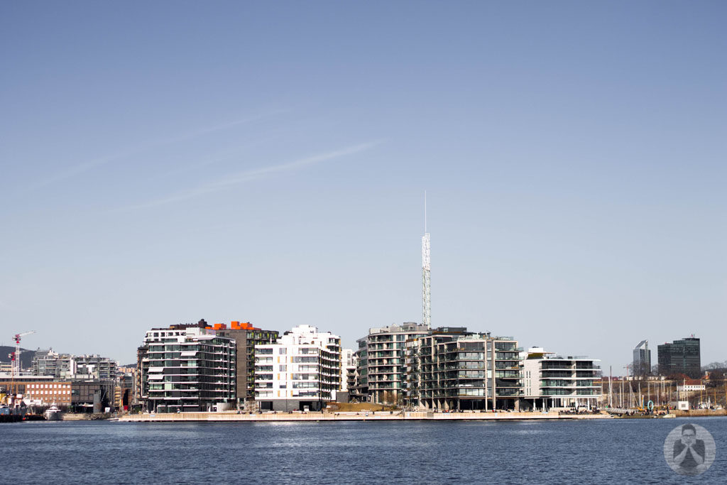 New modern buildings along the coast