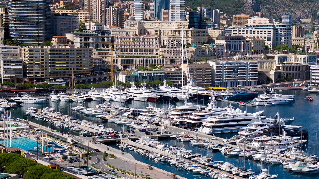 Monaco Yacht Club viewed from Terrace du Palais