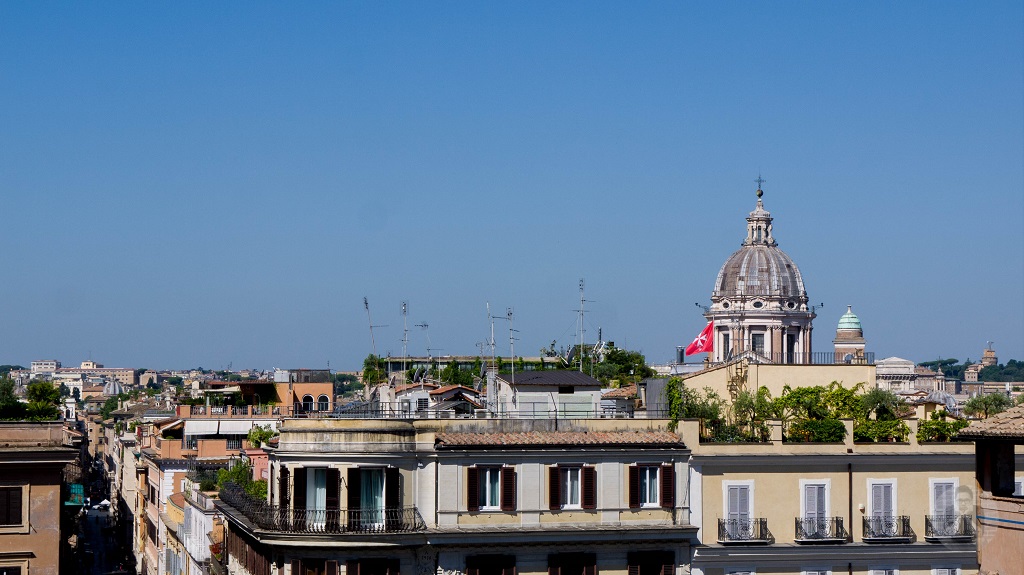 Rome rooftops. Not sure which church the dome is. :3