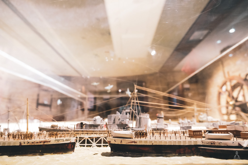 Recreation of the naval rescue at the War Musuem