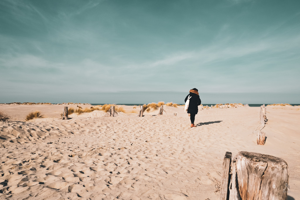 Walking down the beach