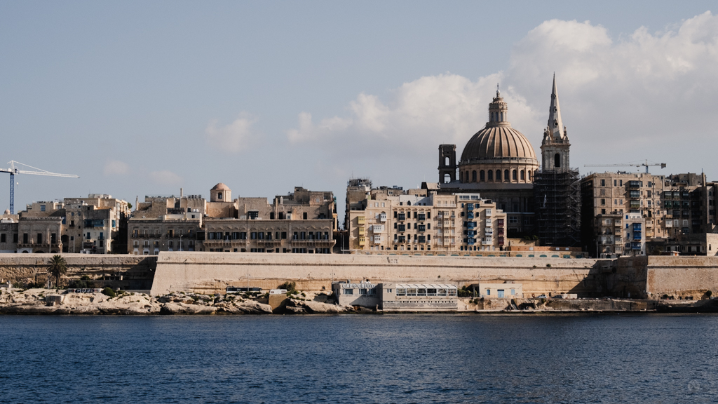 Dome of Basilica of Our Lady of Mount Carmel viewed from a ferry