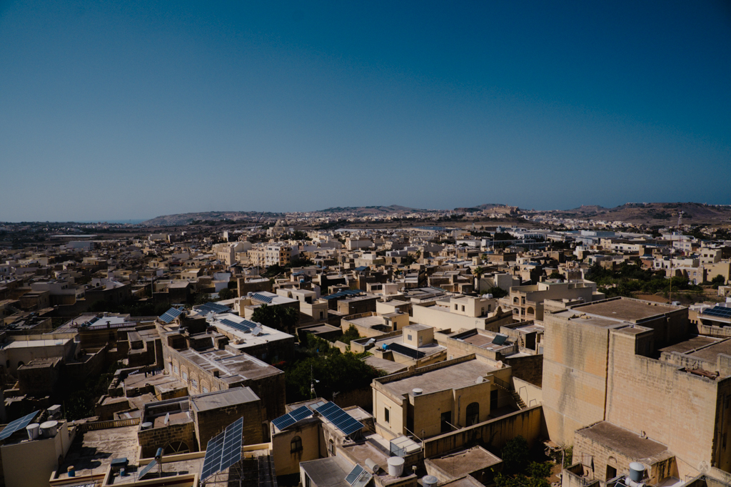 Solar panels on the roofs viewed from Rotunda St. John Baptist Church