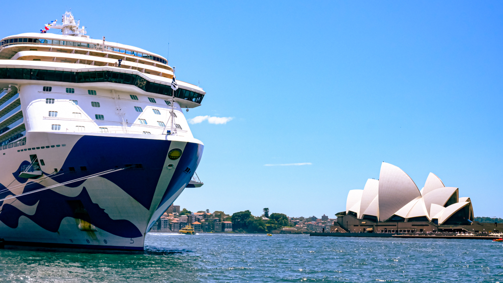 Cruise ship docked at the harbour