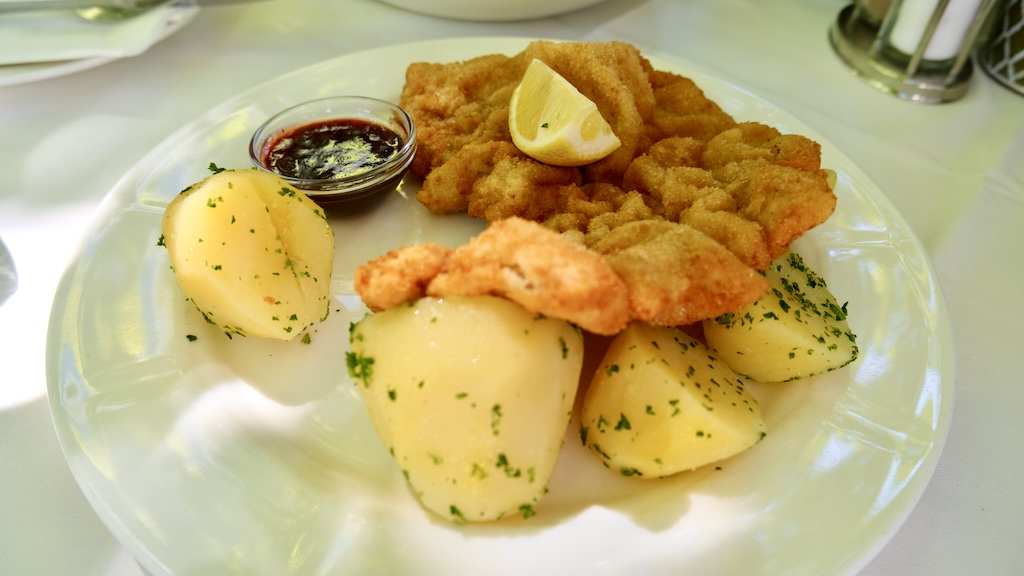 Can't leave Austria with schnitzel with cranberry sauce